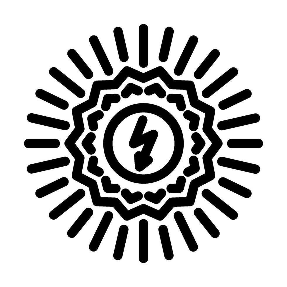 clean energy solar panel line icon illustration vector