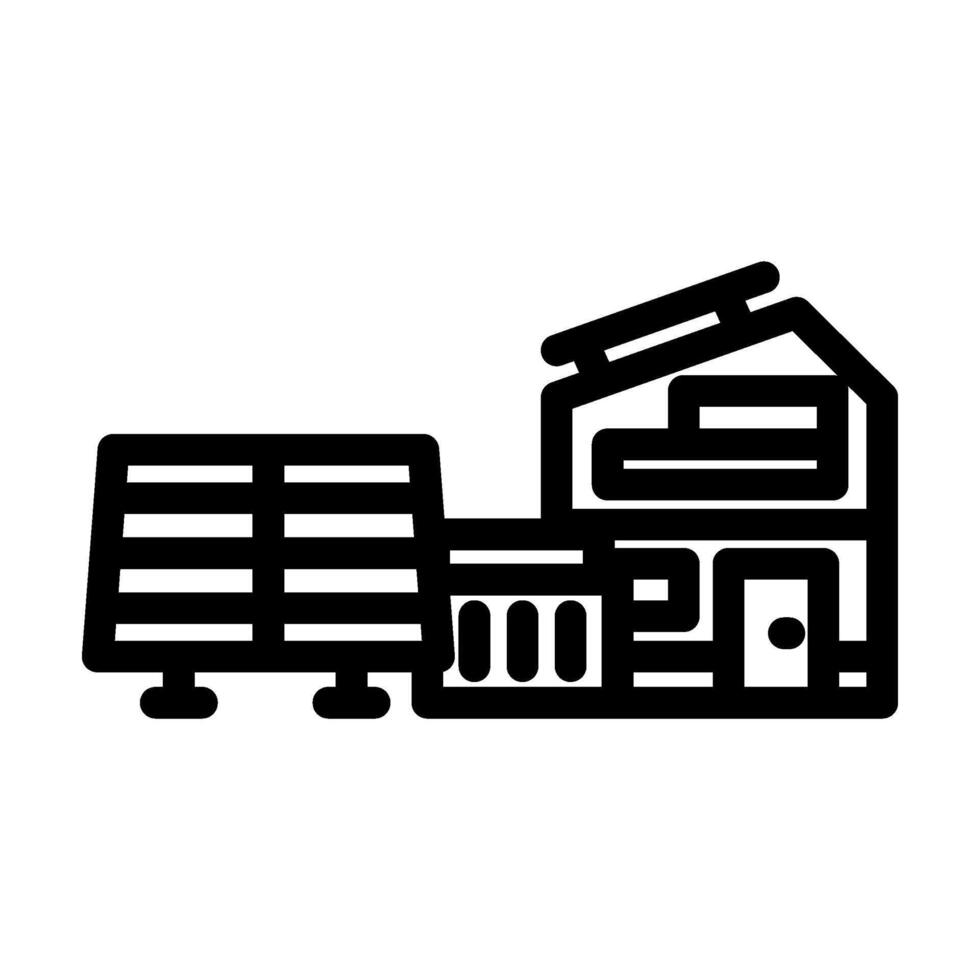 off grid solar panel line icon illustration vector