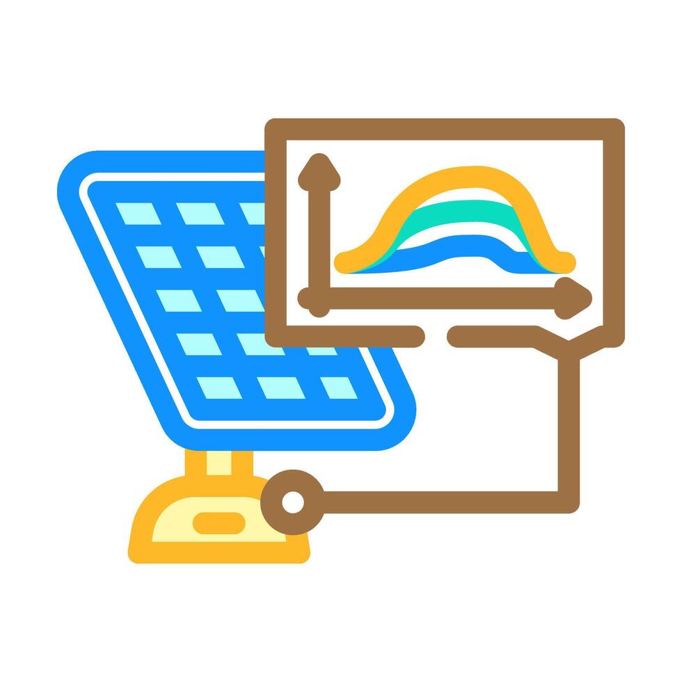 energy efficiency solar panel color icon illustration vector