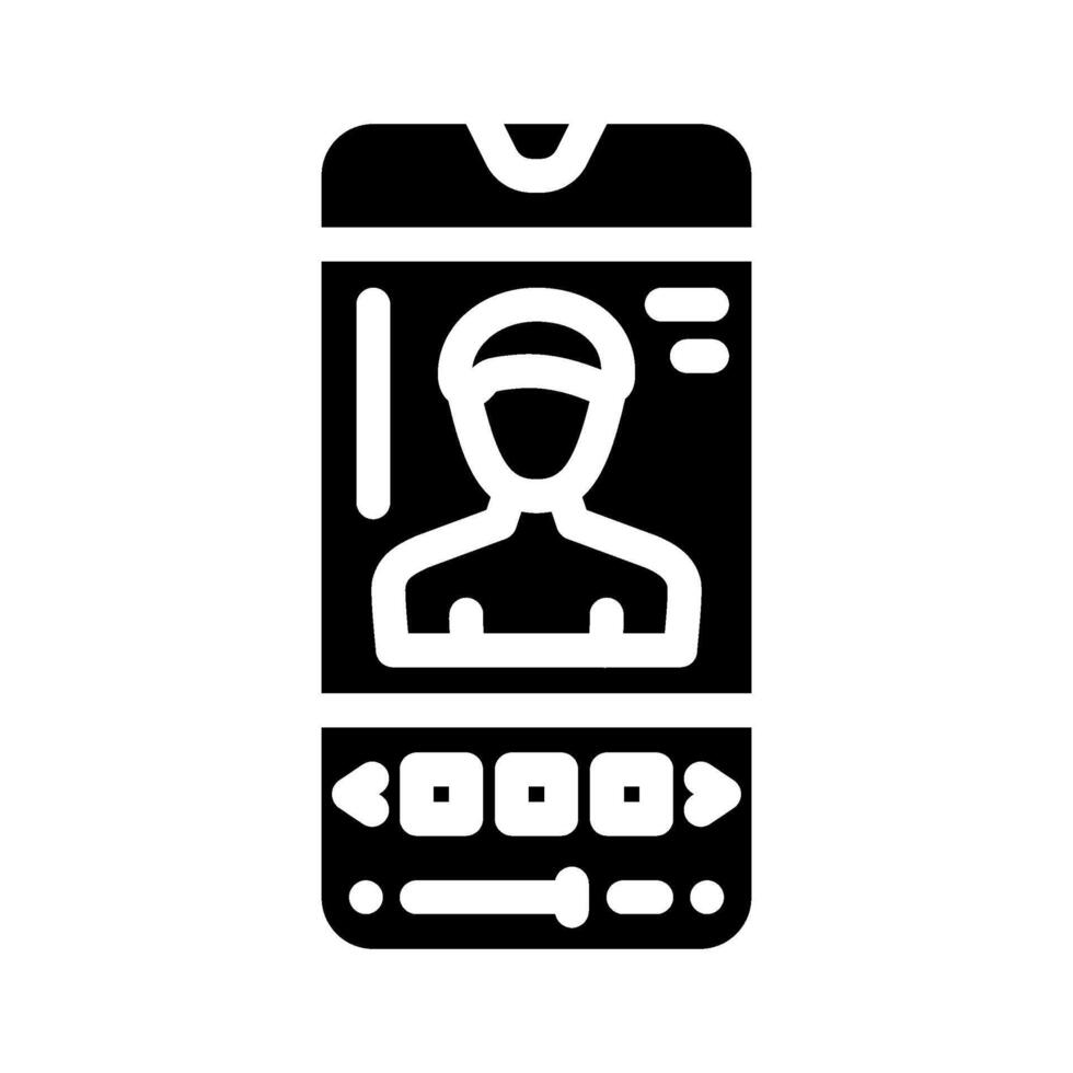 virtual photo booth glyph icon illustration vector