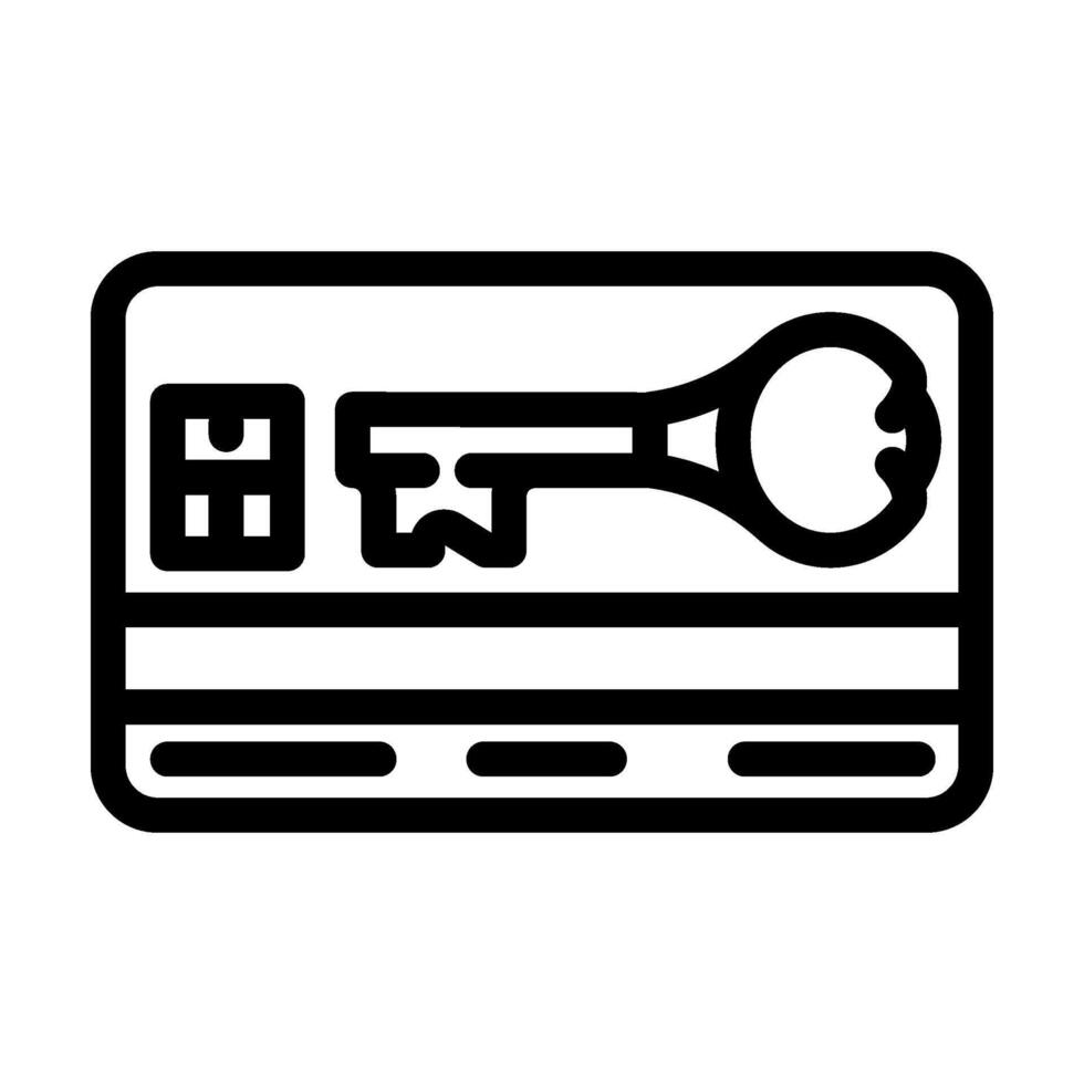 virtual tarjeta llave línea icono ilustración vector