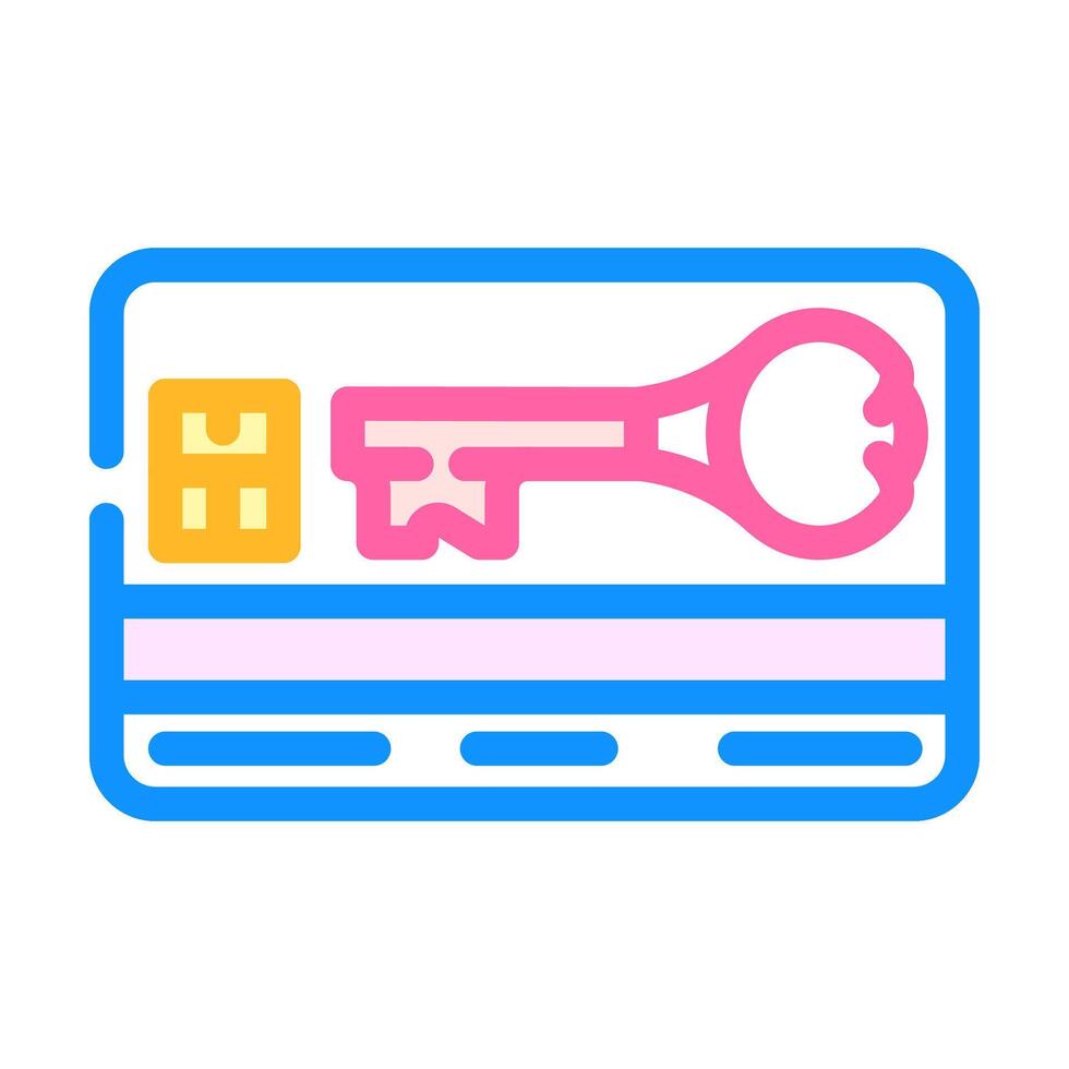 virtual keycard color icon illustration vector
