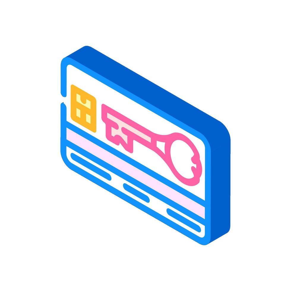 virtual keycard isometric icon illustration vector