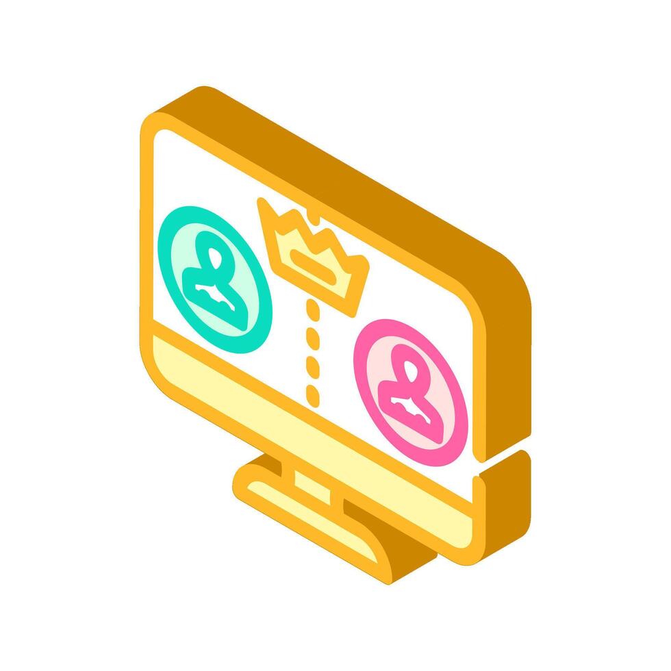 moderator control isometric icon illustration vector