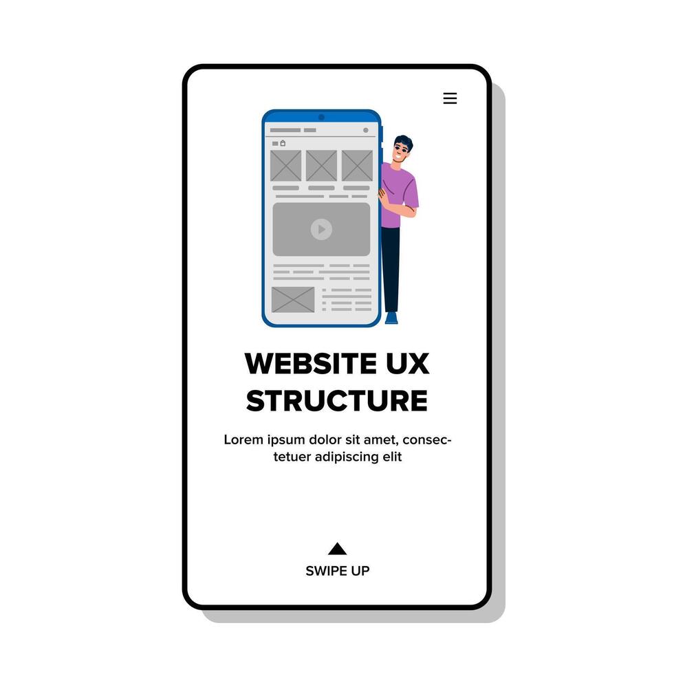 wireframe website ux structure vector