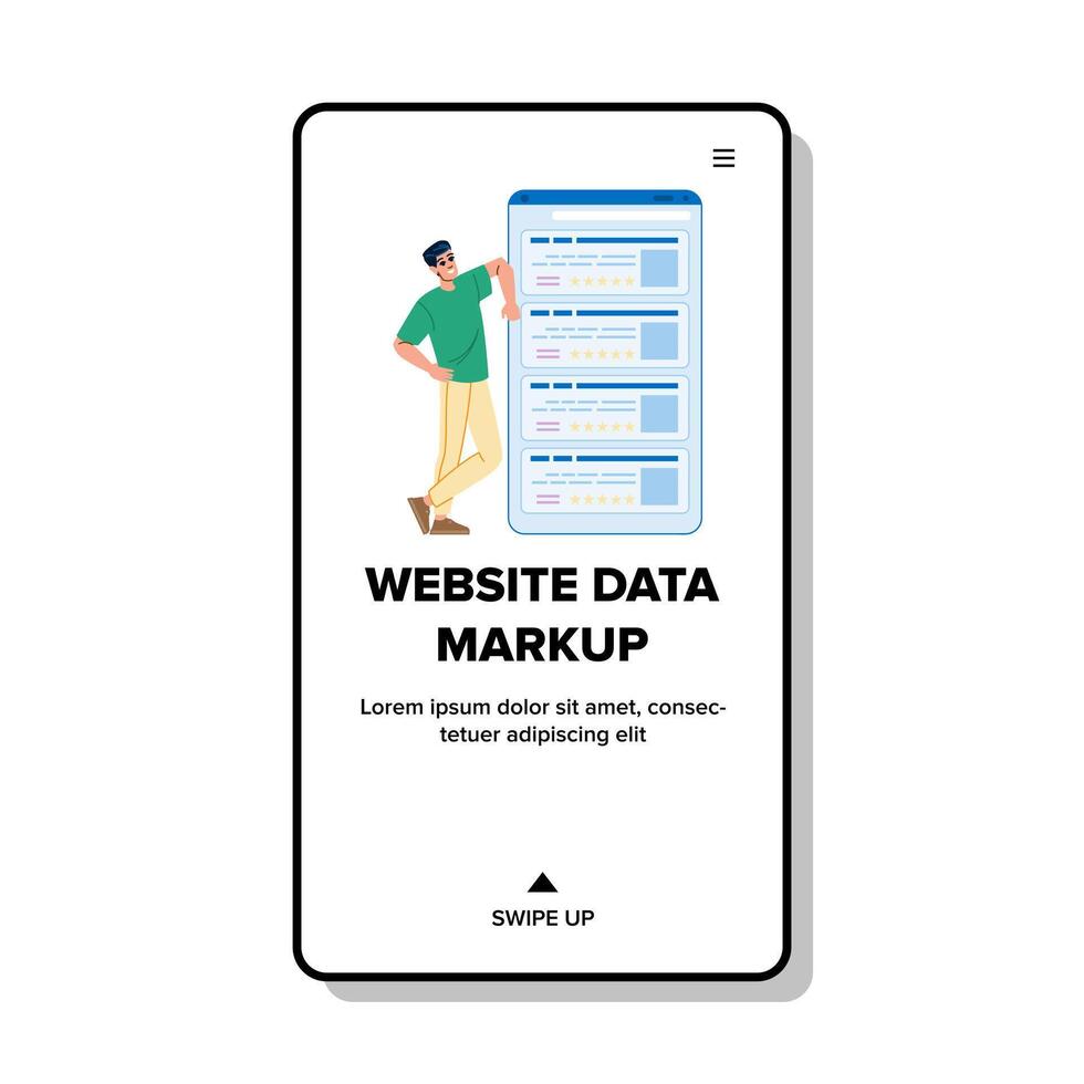 estructurado sitio web datos margen vector