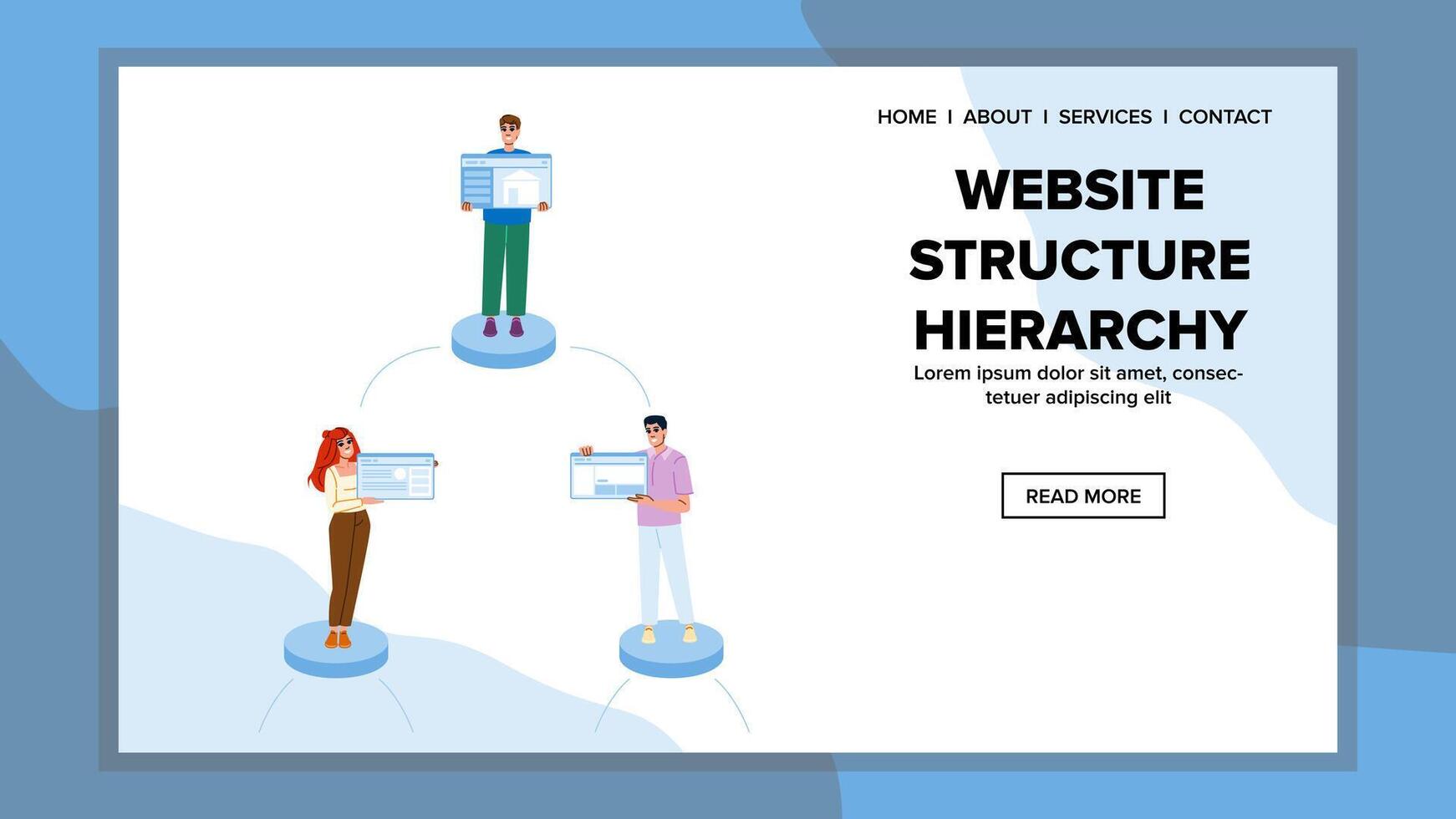 sitemap website structure hierarchy vector