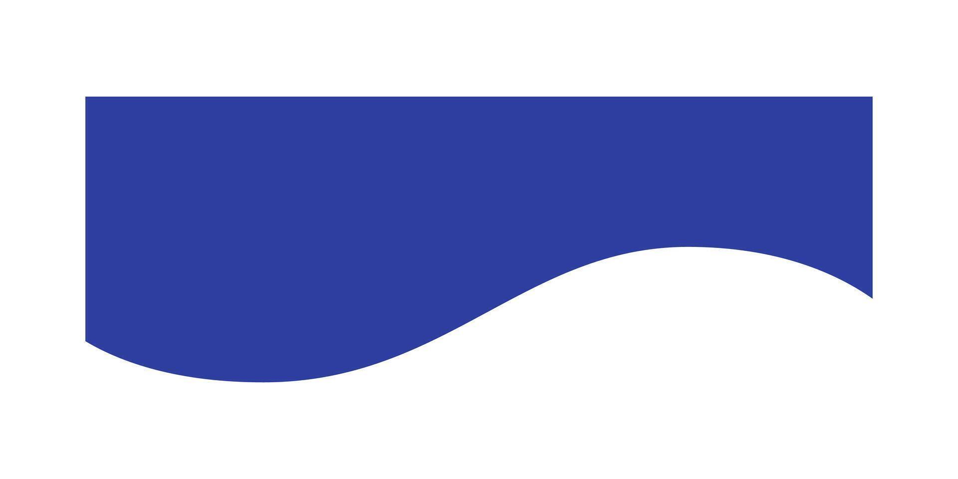Frame of header, separator blue shape for website. Curve lines and wave divider vector