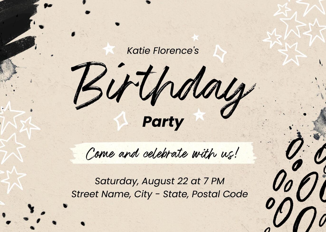 Birthday invitation card template