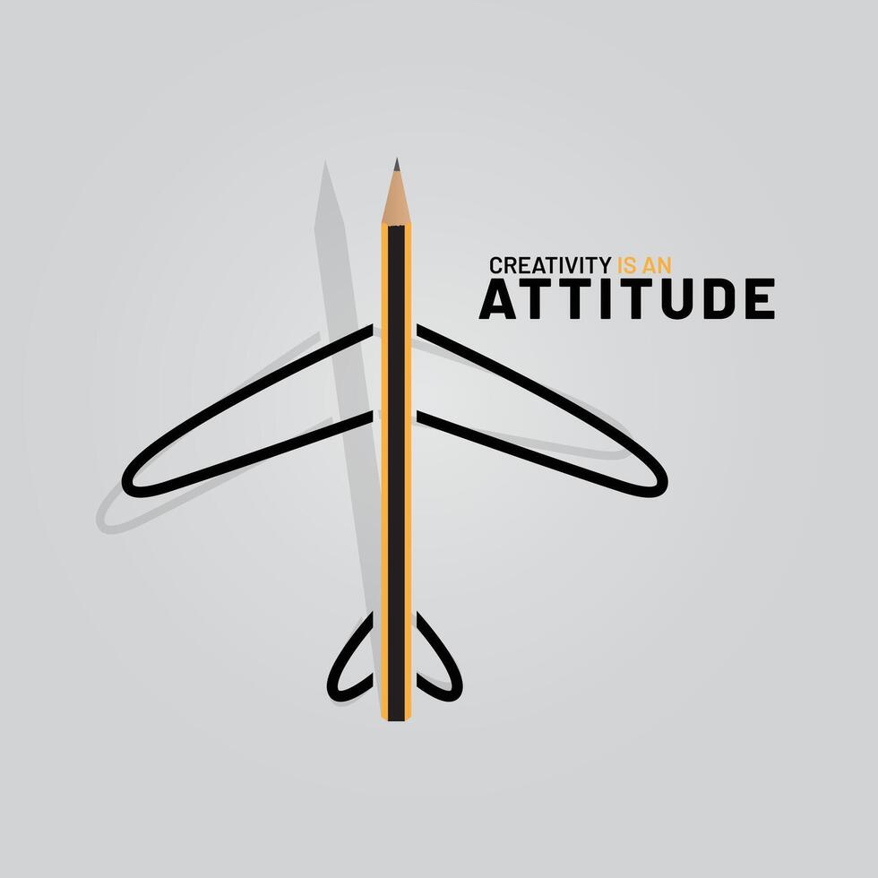 CREATIVITY IS AN ATTITUDE. Conceptual design vector