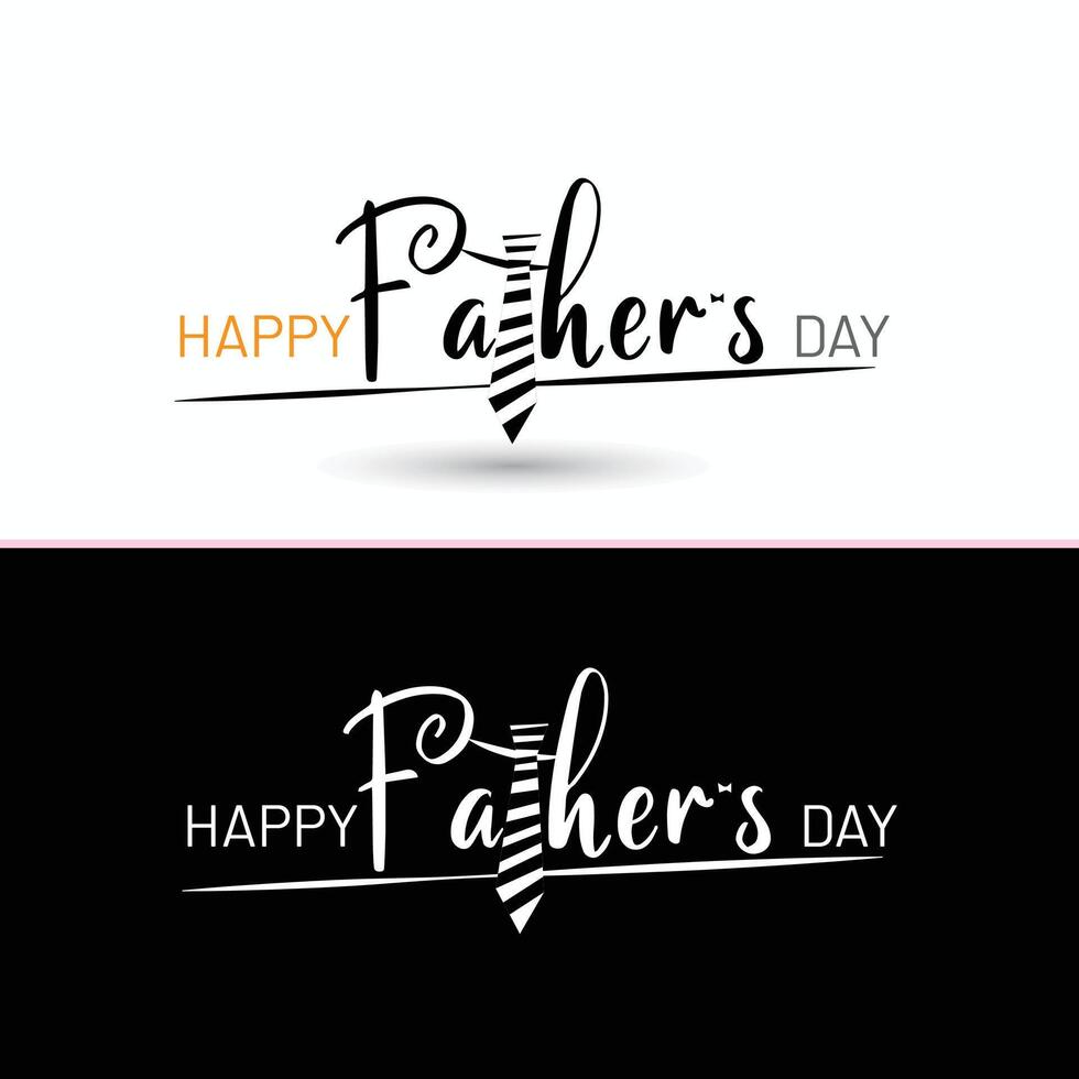 Happy Fathers Day Calligraphy. Text design with a tie vector