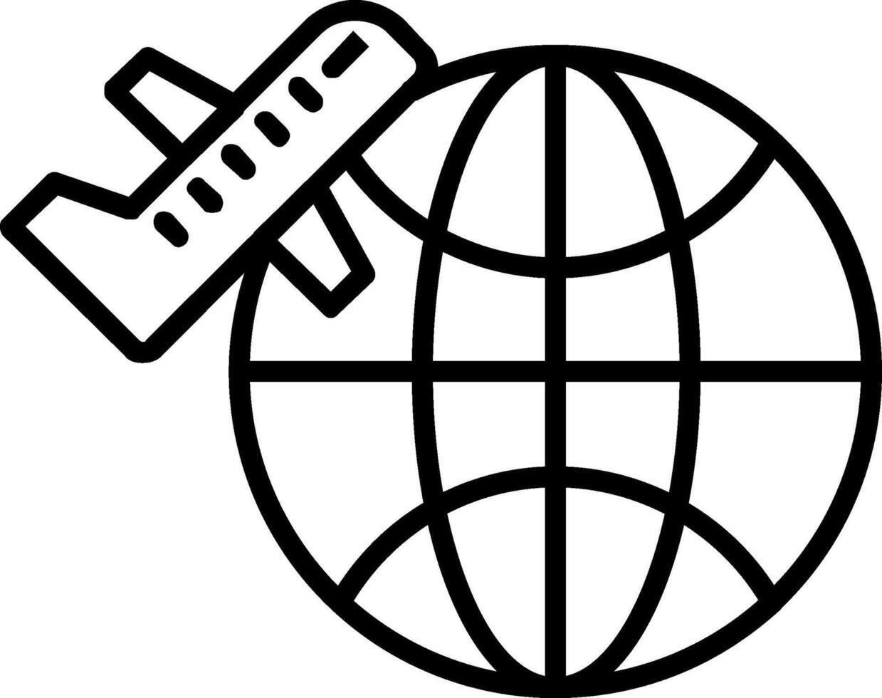 Worldwide Shipping Line Icon vector