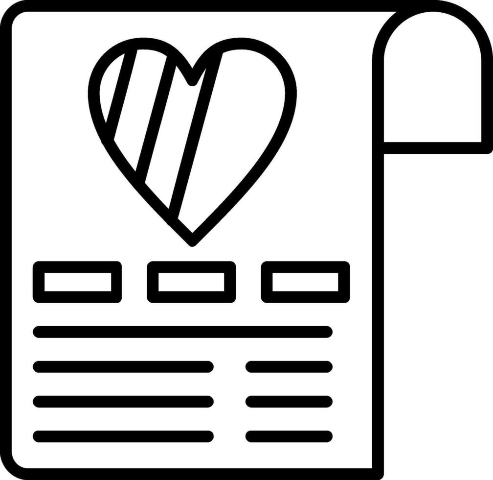 Wish List Line Icon vector