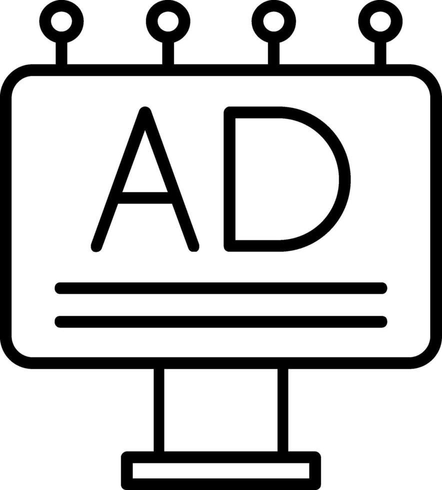 Banner Ads Line Icon vector