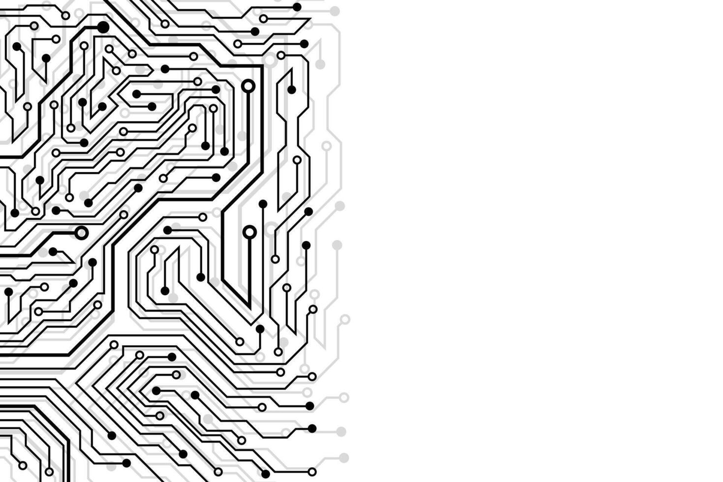 Abstract futuristic circuit board technology background. Circuit board with various technology elements. vector