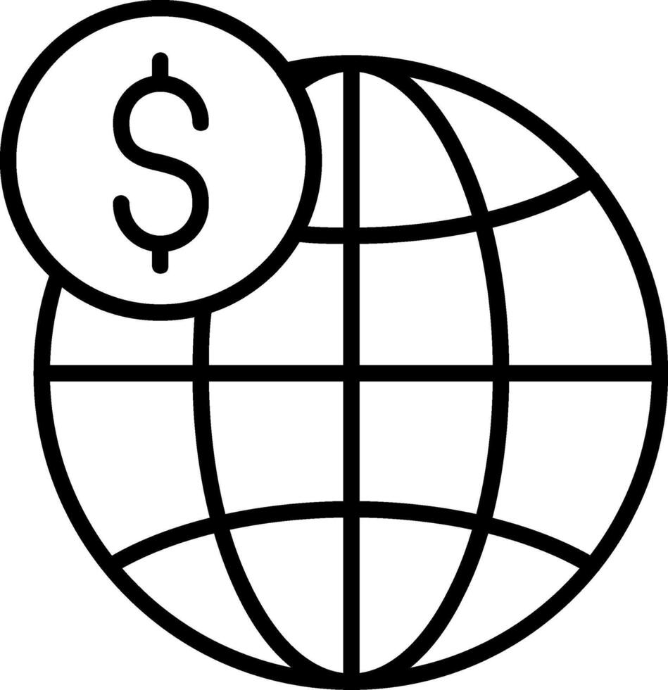 Global Business Line Icon vector