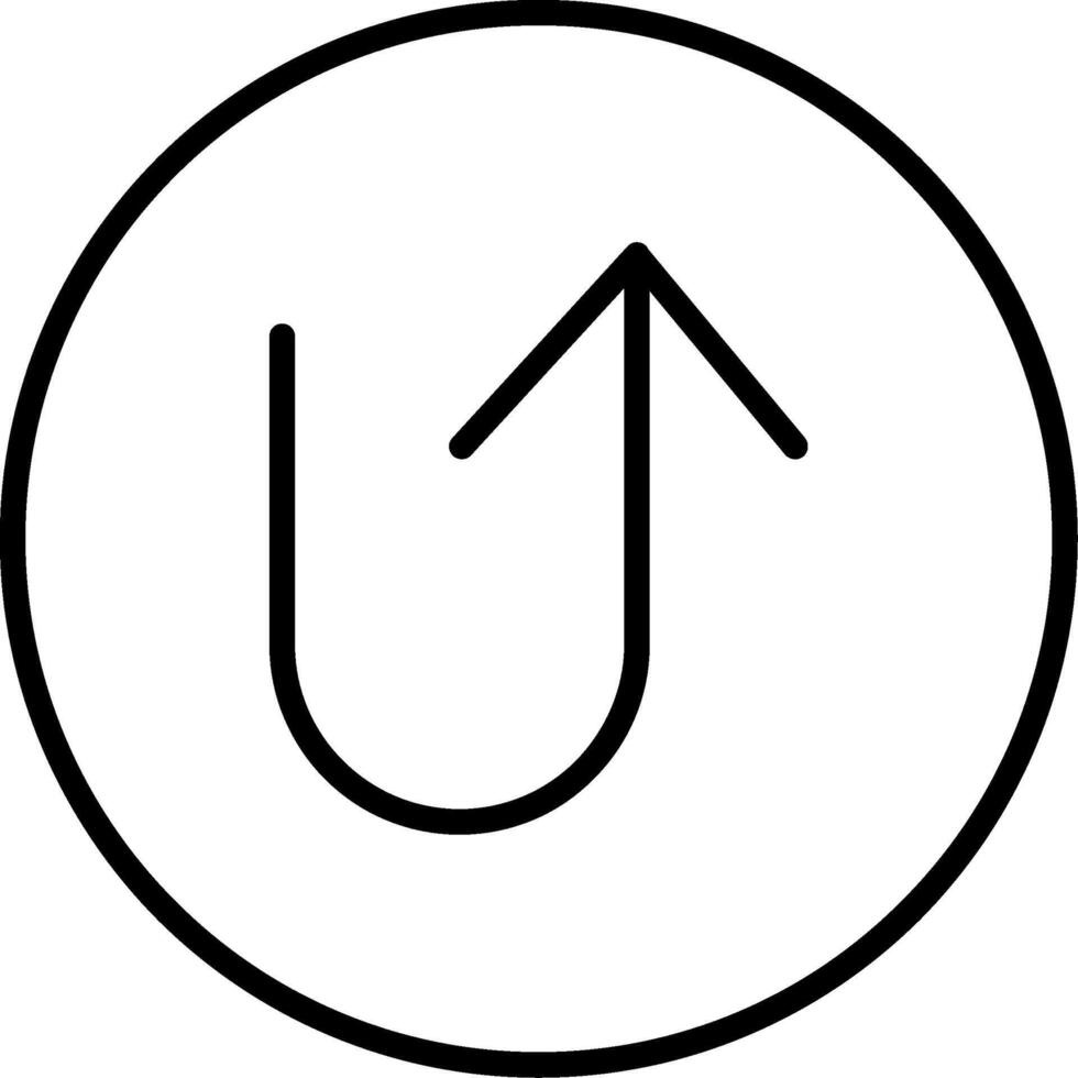 U Turn Line Icon vector