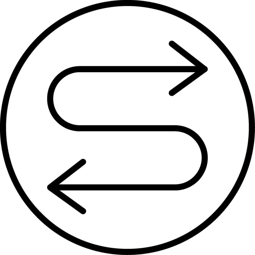 Zigzag Arrow Line Icon vector
