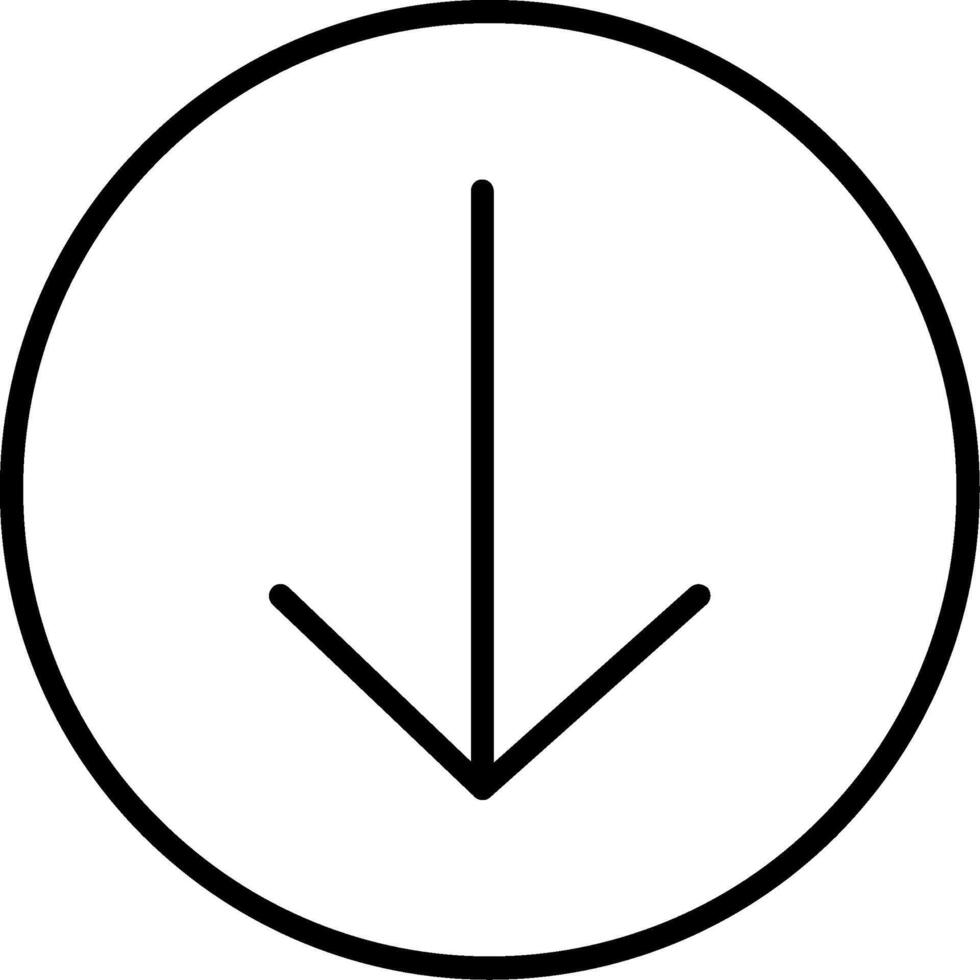 Down Arrow Line Icon vector