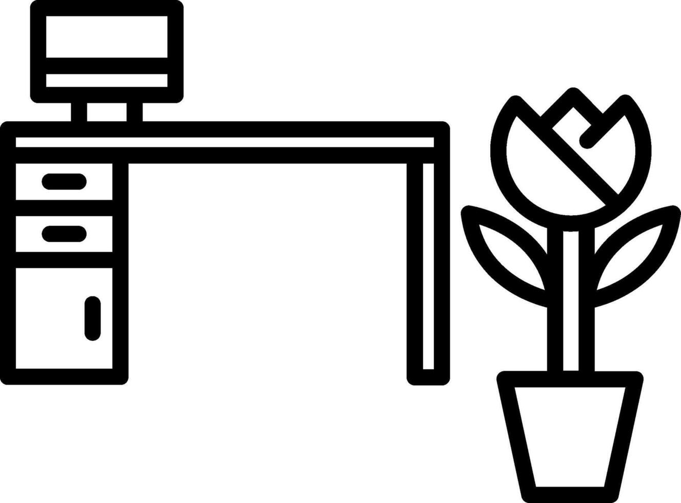 Workplace Line Icon vector