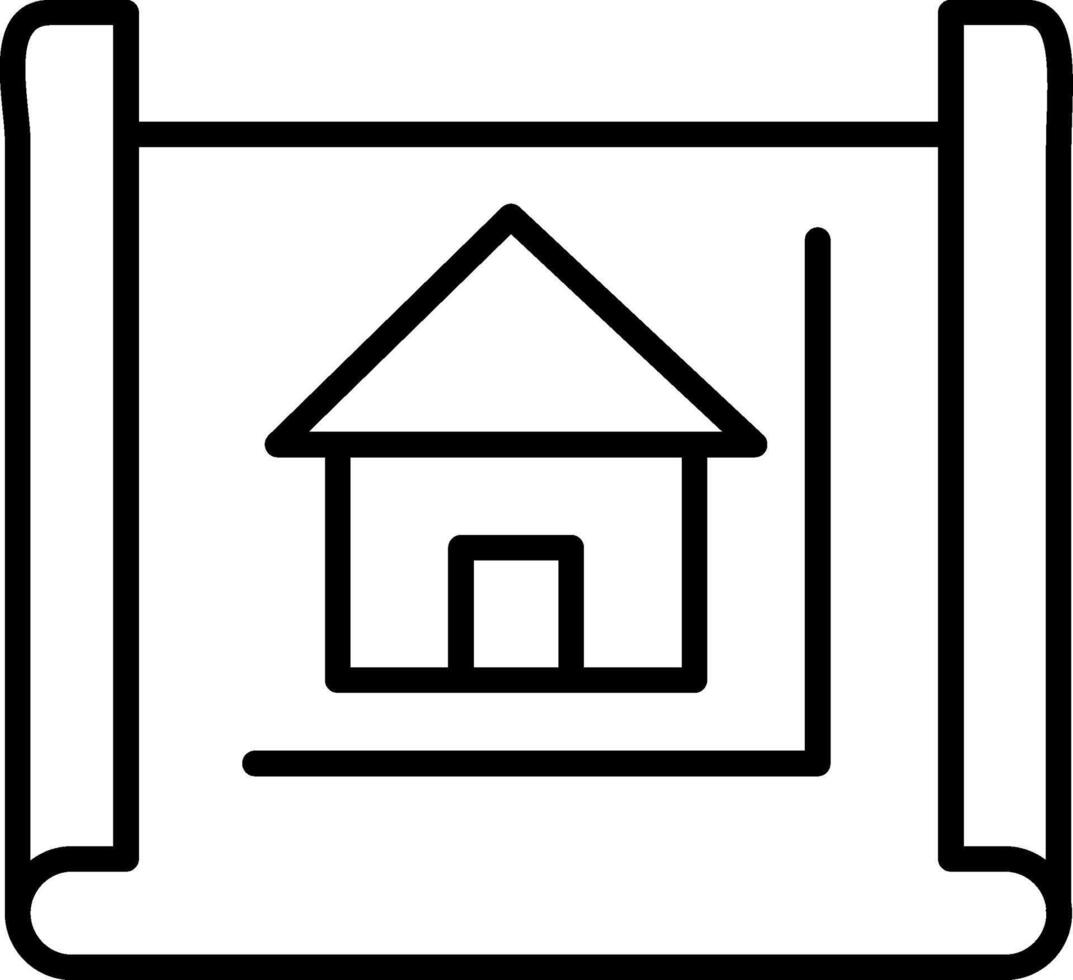 Blueprint Line Icon vector