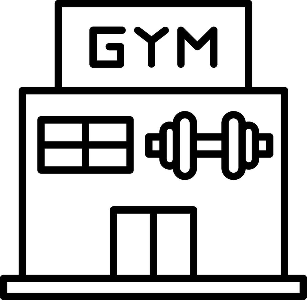 icono de línea de gimnasio vector