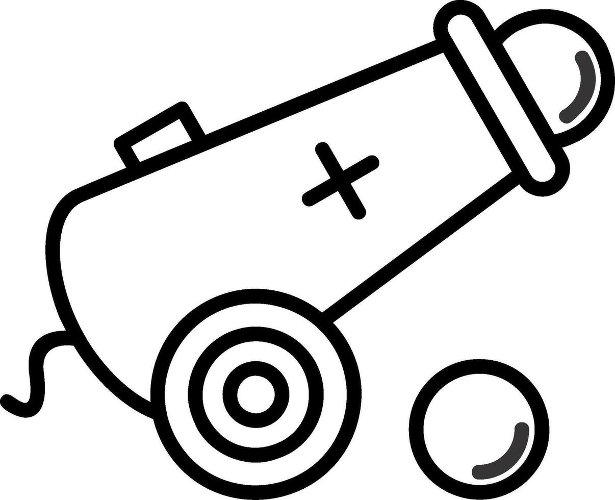 Cannon Line Icon vector