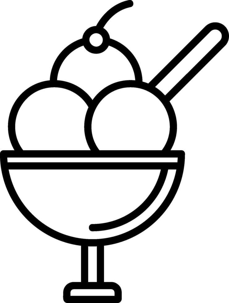 Ice Cream CUP Line Icon vector