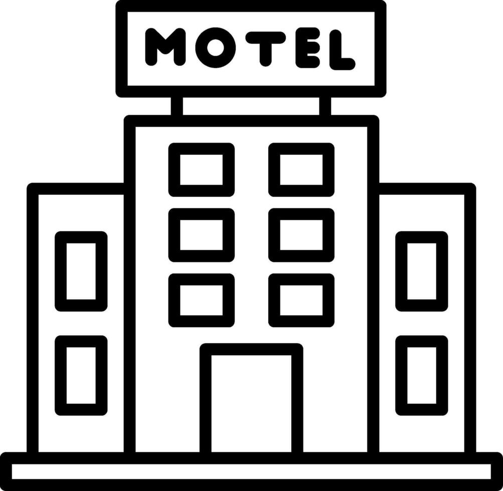 Motel Line Icon vector