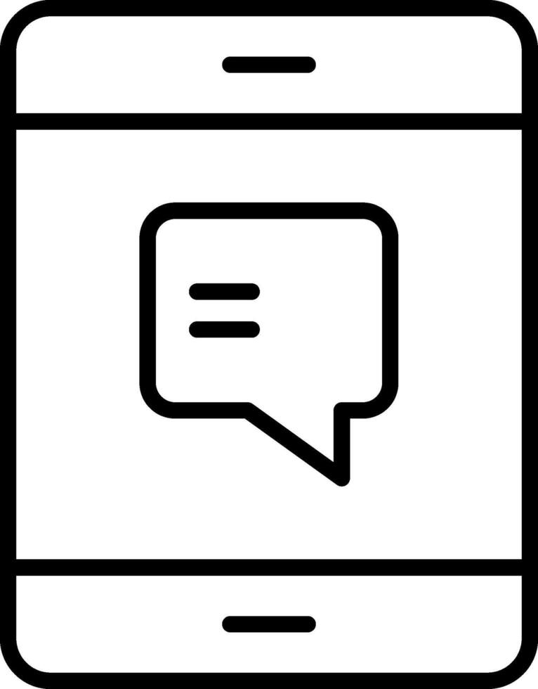 Text Message Line Icon vector