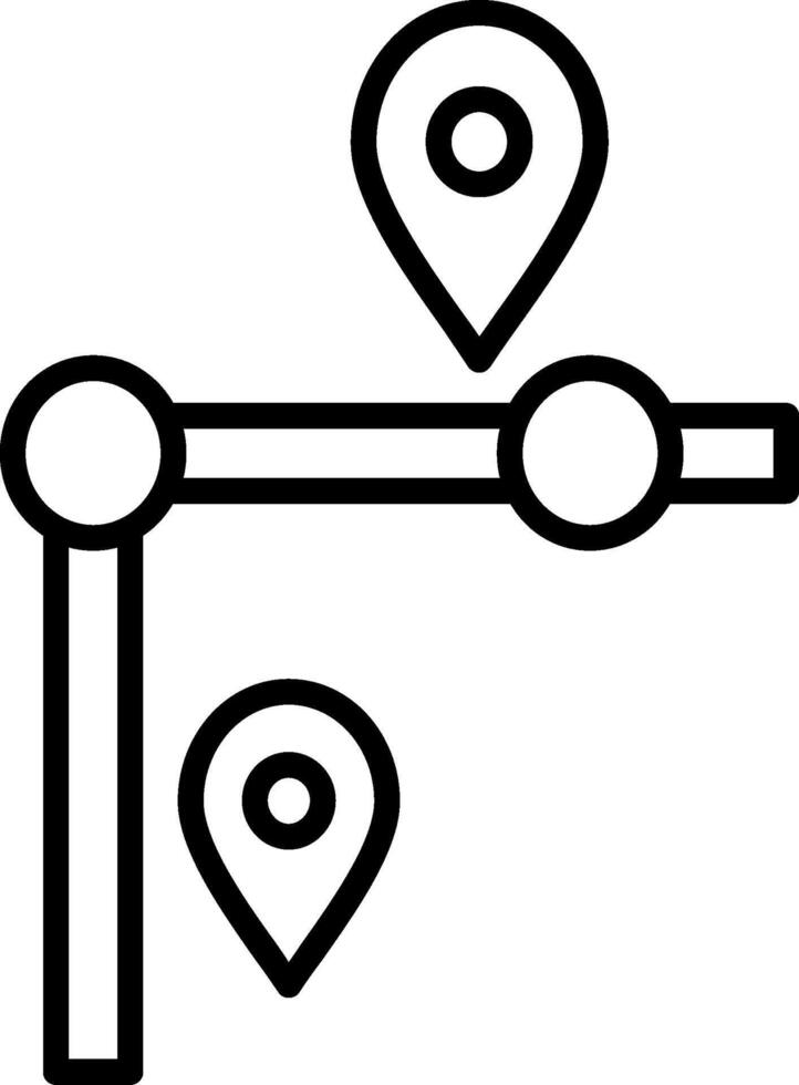 Route Line Icon vector