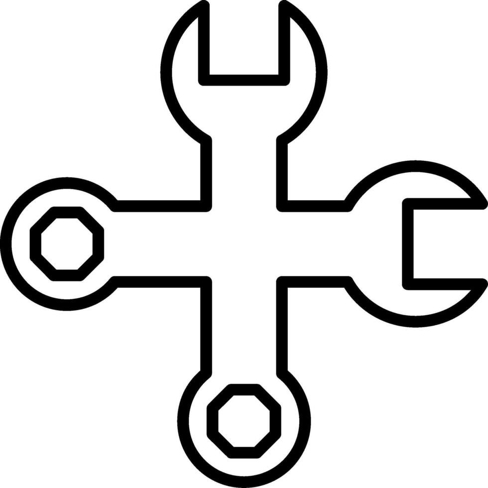 Spanner Line Icon vector