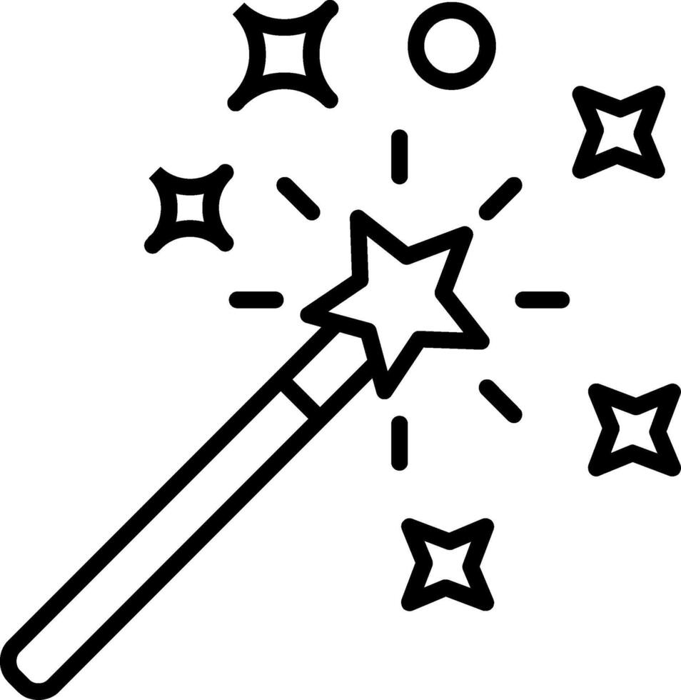 Magic Wand Line Icon vector