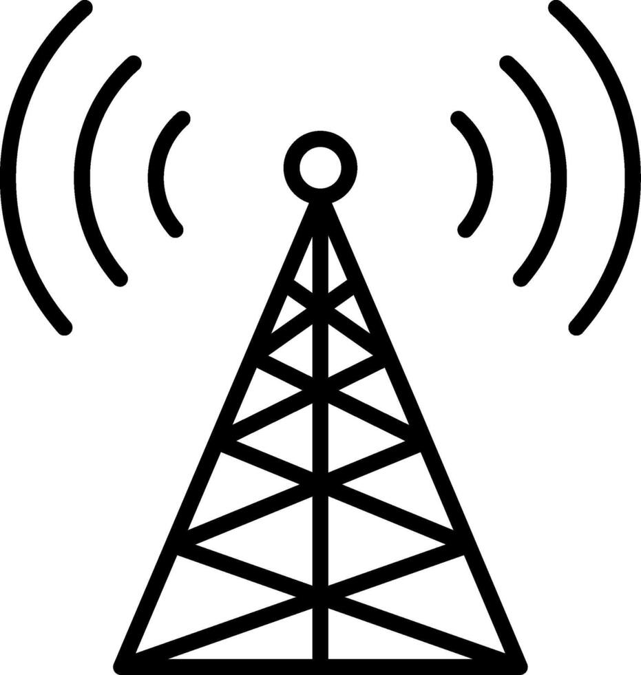 Radio Tower Line Icon vector