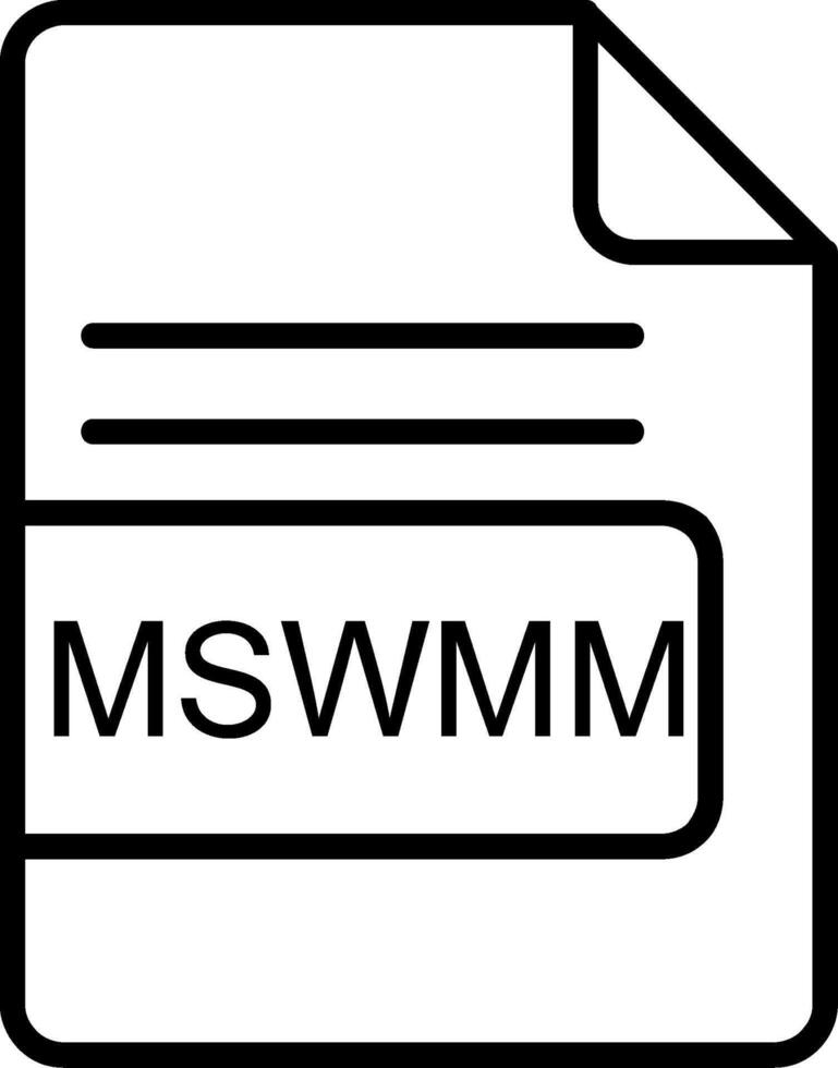 mswmm archivo formato línea icono vector