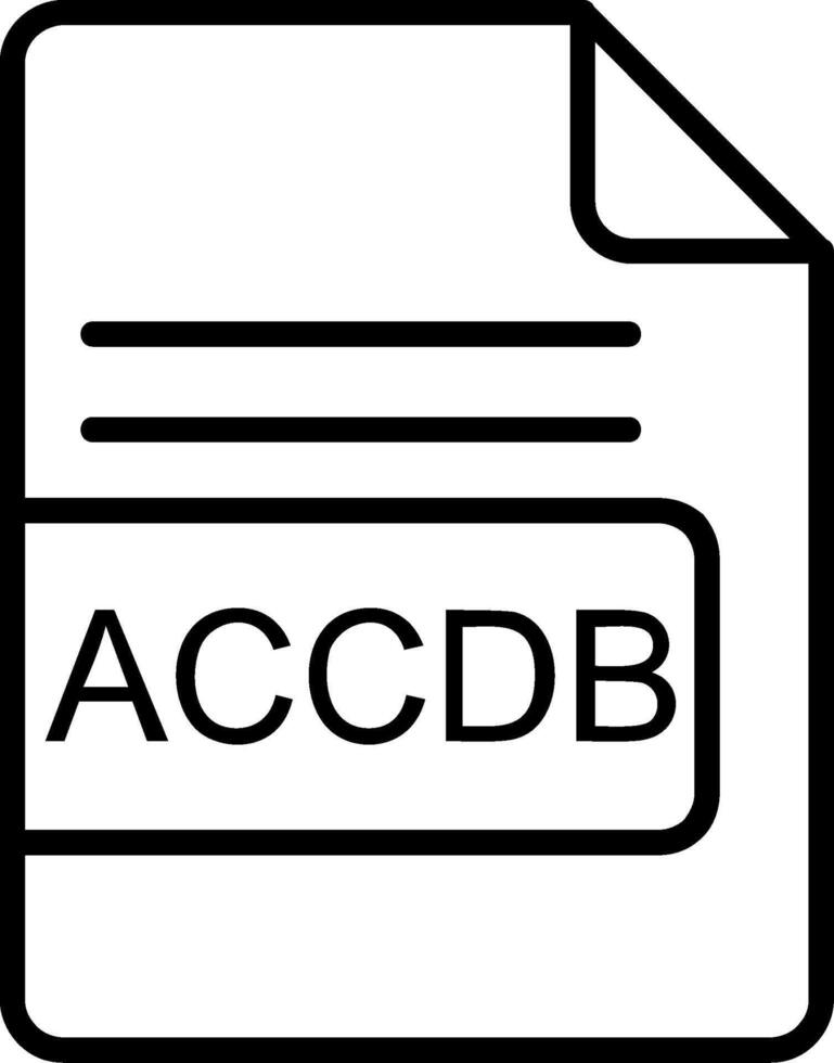 accdb archivo formato línea icono vector