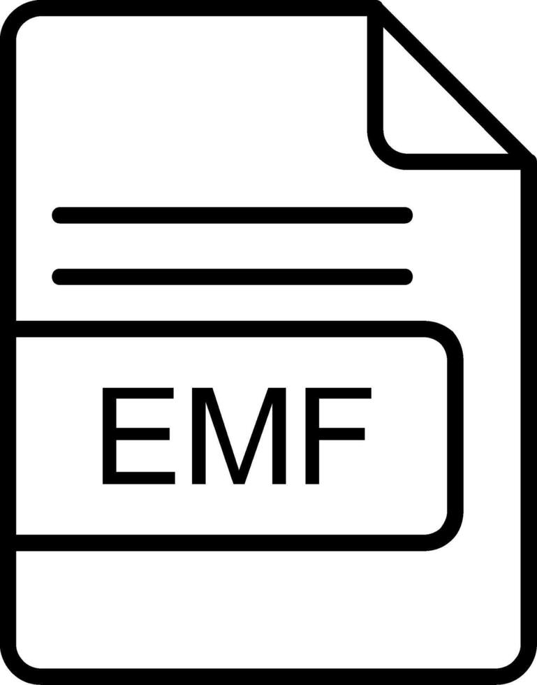 EMF File Format Line Icon vector