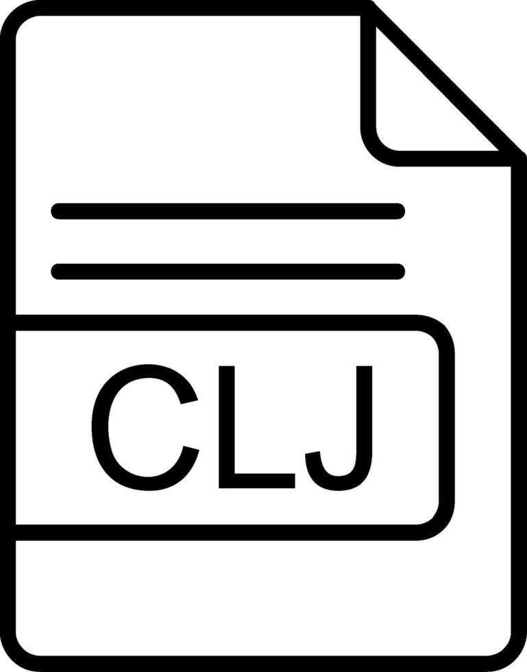 clj archivo formato línea icono vector