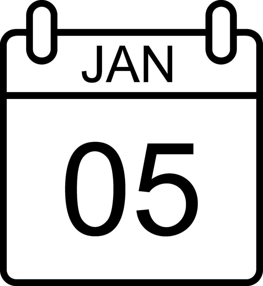 January Line Icon vector