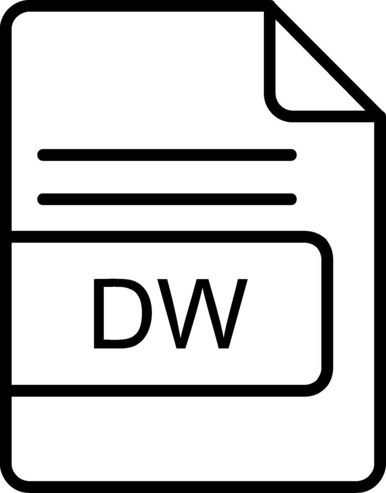 DW File Format Line Icon vector