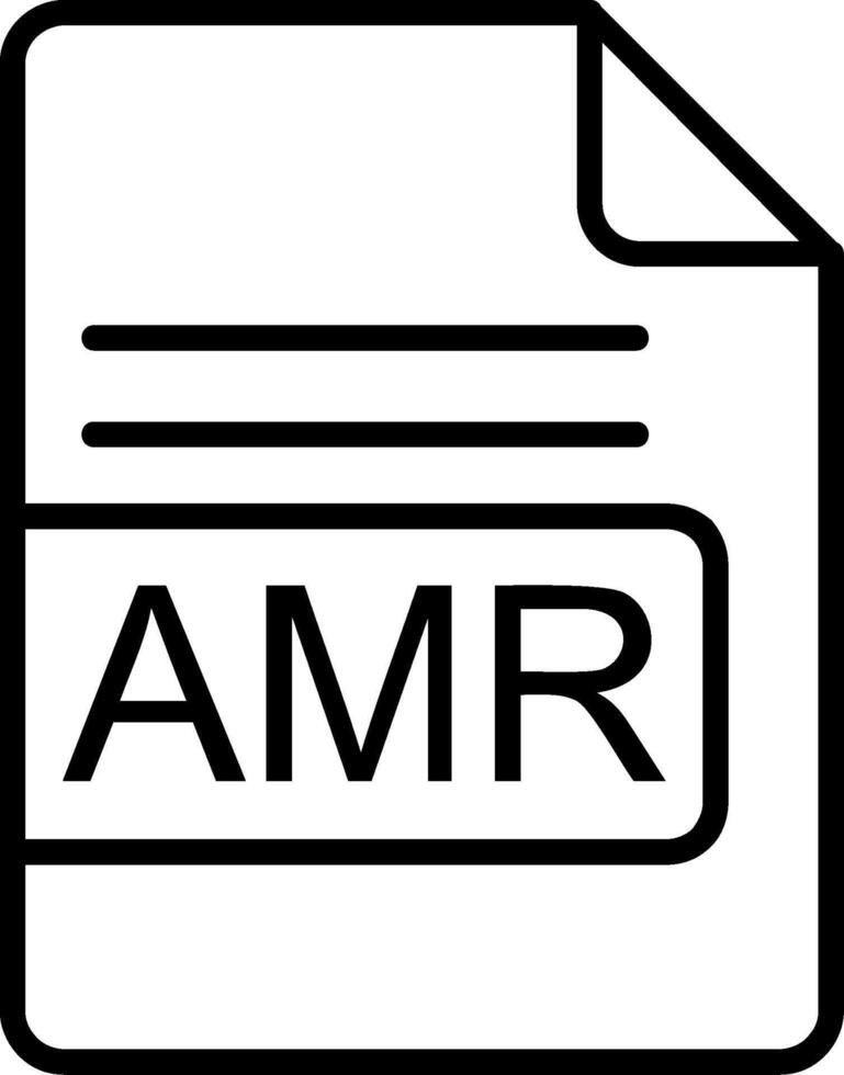 AMR File Format Line Icon vector
