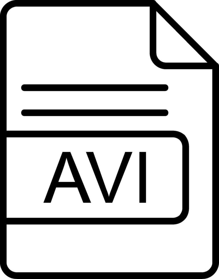 AVI File Format Line Icon vector