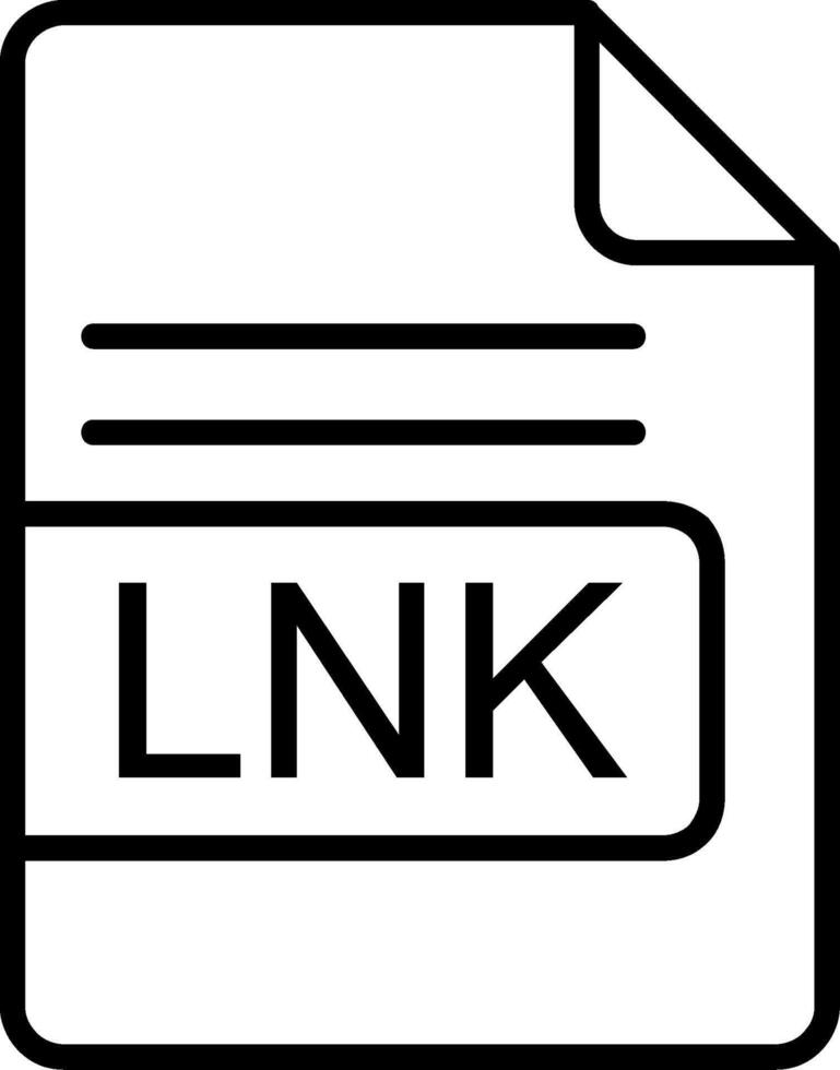 lnk archivo formato línea icono vector