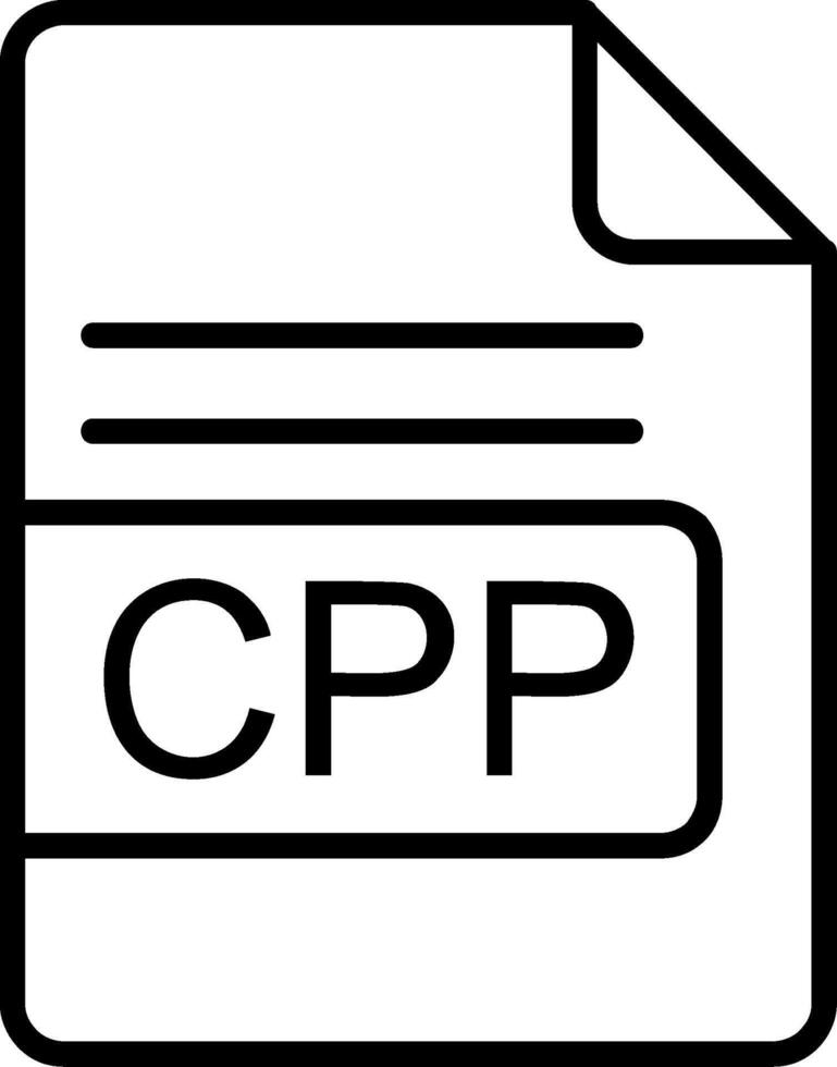 CPP File Format Line Icon vector