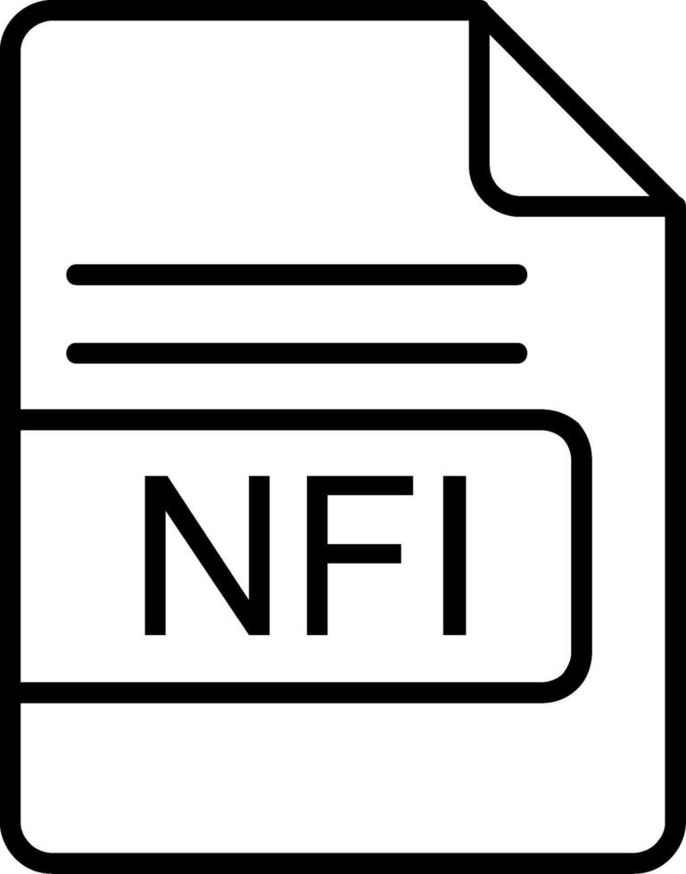 nfi archivo formato línea icono vector