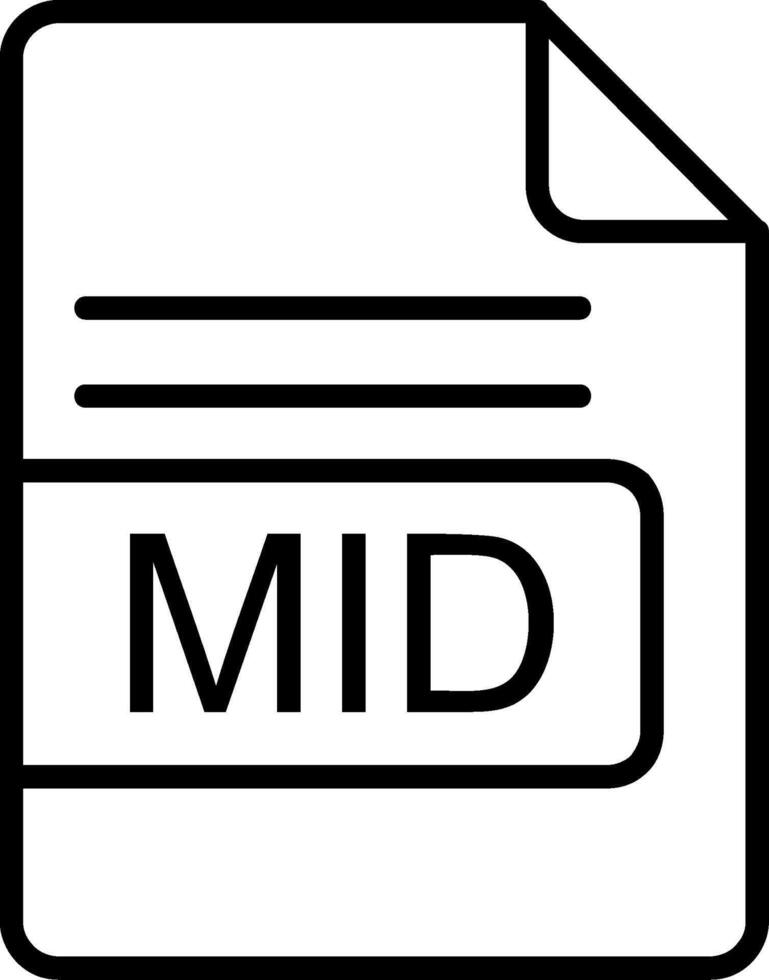 MID File Format Line Icon vector