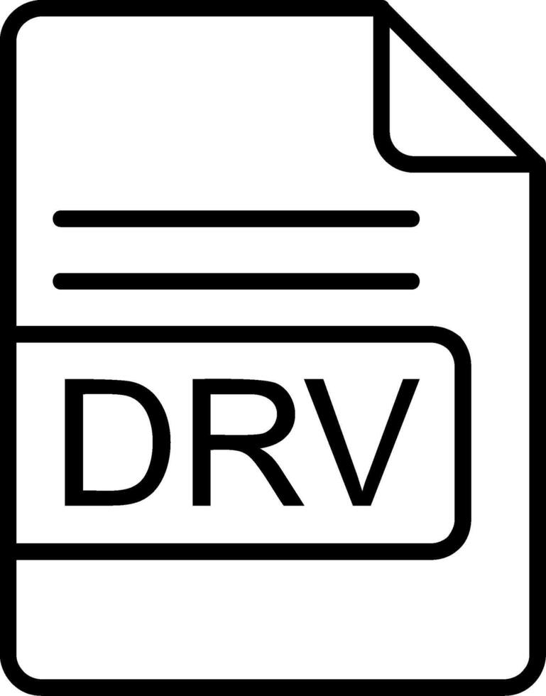 DRV File Format Line Icon vector