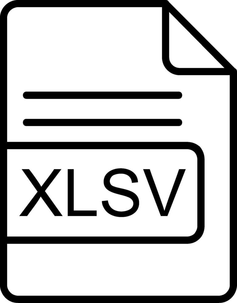 xlsv archivo formato línea icono vector