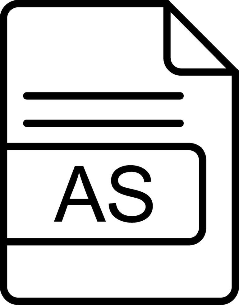 AS File Format Line Icon vector