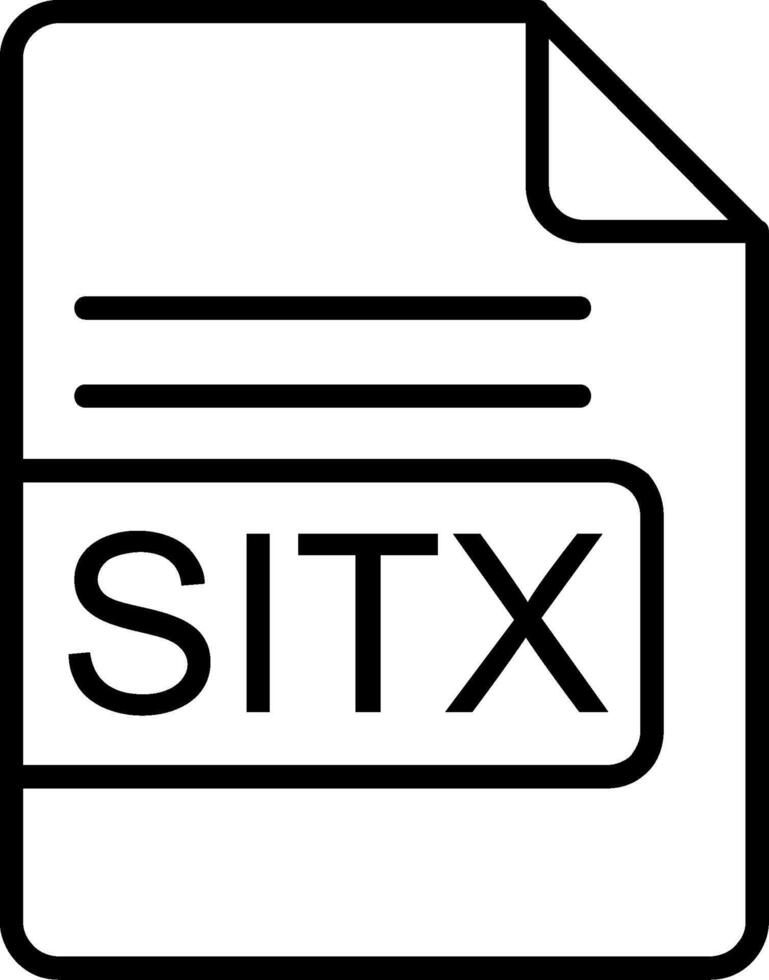 SITX File Format Line Icon vector